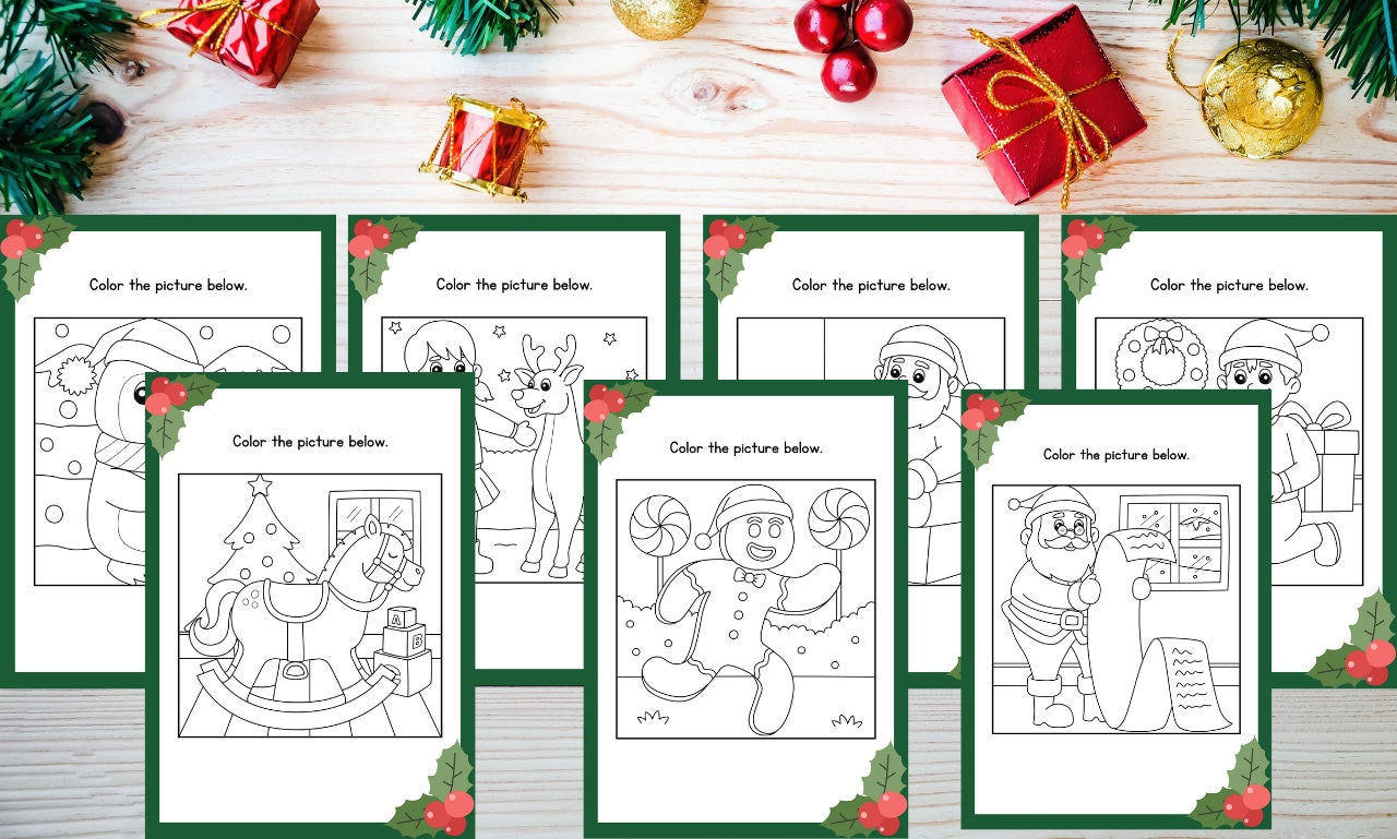 Christmas Coloring,Coloring Pages,Xmas Coloring Page,Christmas Activities,Christmas Activity,Christmas Printable,Digital Download,Santa Coloring Page,Printable Coloring,Winter Coloring Page,christmas coloring,Christmas Gifts,Holiday Coloring