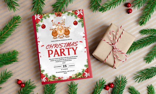 Editable Christmas, Party Invitation, Christmas Party Invitation, Christmas party invite, Christmas party invite, Holiday Party Invitation