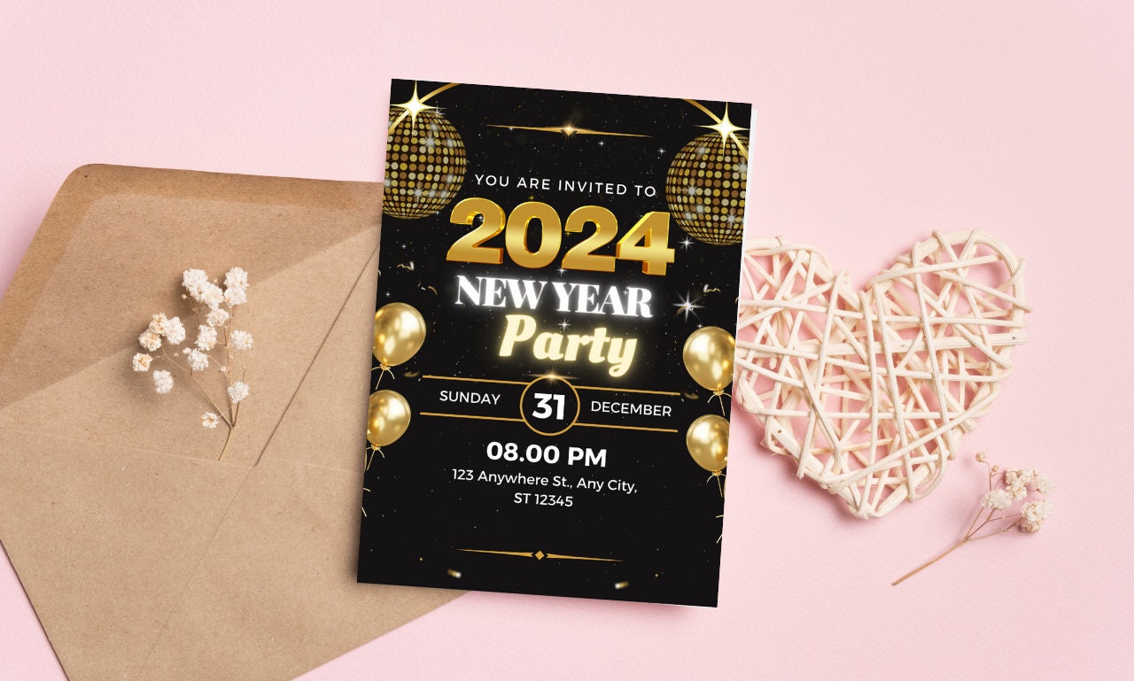 New Years Eve Party,Nye Digital Invite,New Years Invitation,2024 Celebration,Nye Party Ideas,New Year Invites,Digital Nye Invite,New Years Eve,Party Invitations,2024 Invitation,Nye Invitation