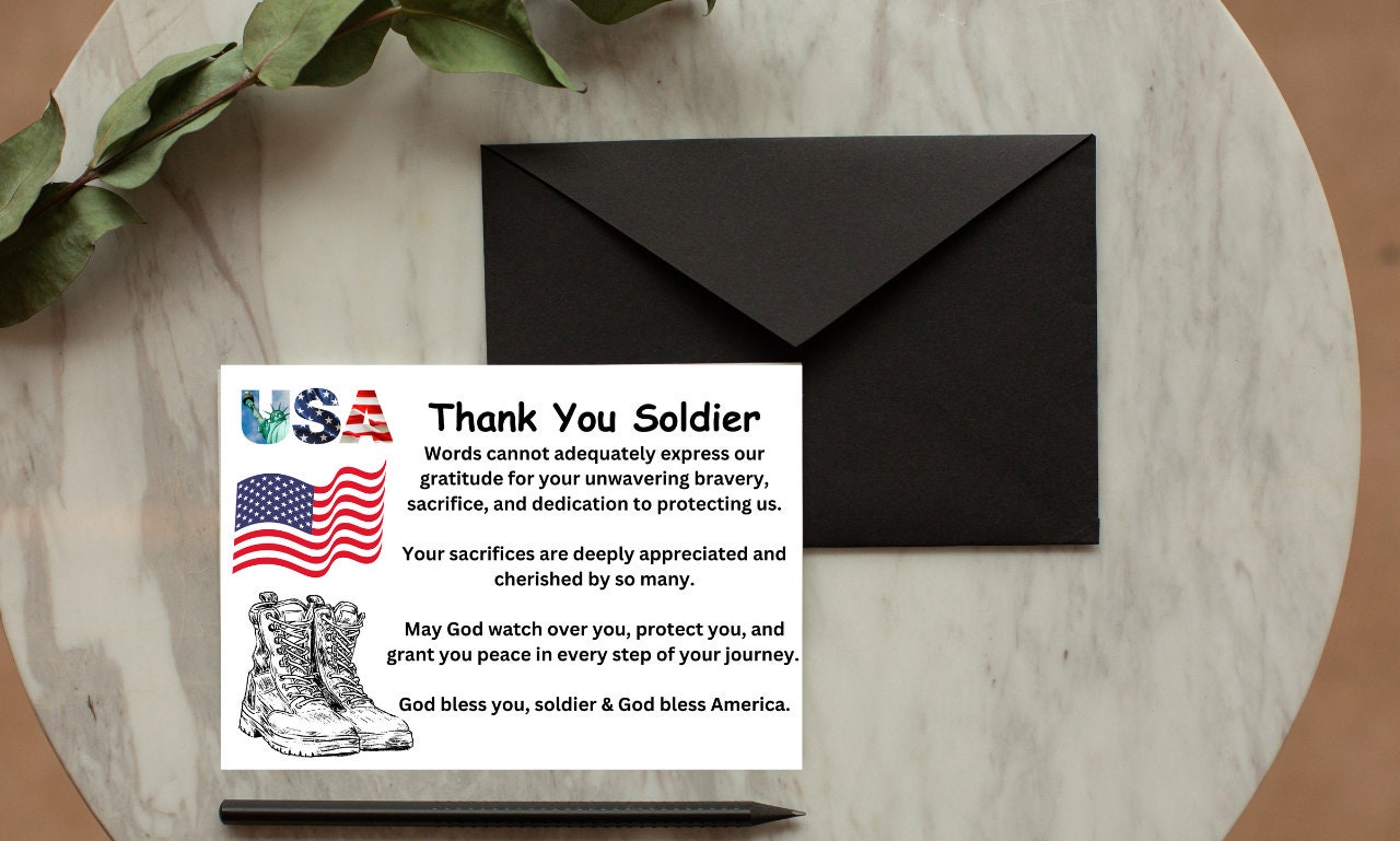 Thank You Soldier,
Service Member,
Deployed Soldier,
Veterans Day card,
Soldier appreciation,
Military gratitude,
Veteran support,
Patriotic thank you,
forces appreciation,
Support our troops,
thank you note,
Soldierthankyoucard,
Deployment Support