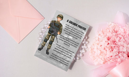 A Soldier Prayer Card, Printable Soldier Prayer Card, Military Prayer Card, Veterans Prayer Card, Gift Card Present, Soldier Birthday Gift,Prayer Card,Military Party,Christian,Pray for Our Soldier,Deployment Party,Military Sign