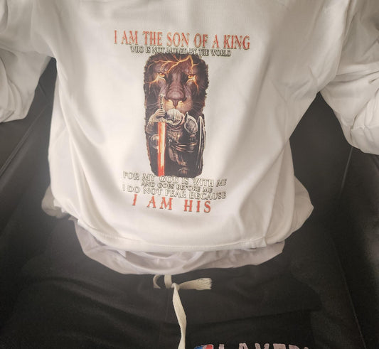 yahweh hoodie,
lion of judah,
son of the king,
I Am the Son,
I Am a Child of GOD,
I am His,
son of a king,
Christian Armor,
Faith Based Apparel,
God Is With Me,
Warrior Shirt,
the most high king,
CHILD OF GOD