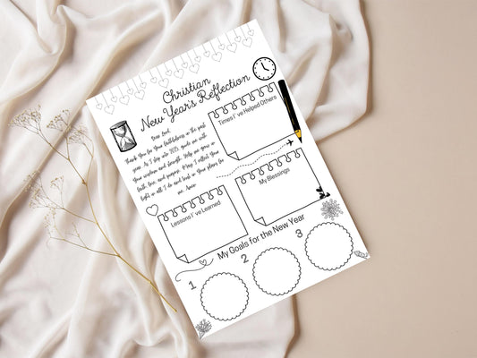 Christian New Year Reflection Printable,New Year’s Scripture Journal,Faith-Based Goal Planner,Gratitude and Prayer Printable,Bible Study Reflection Worksheet,New Year Devotional Guide,Christian New Year Activity, Faith-Centered New Year Planner